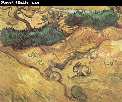 Vincent Van Gogh Field with Two Rabbits (nn04)
